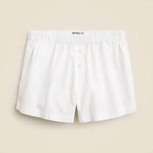J Crew Womens Cotton poplin boxer short XXS White Color‎